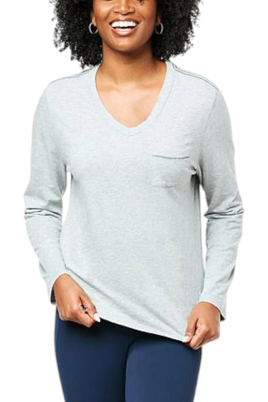 Lacey Chabert Women's Essential VNeck Tee Gray - Regular